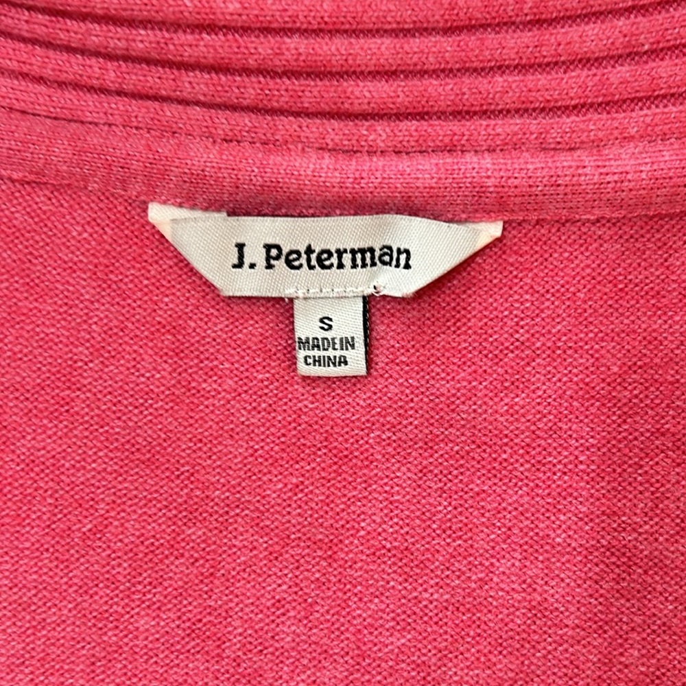 J. Peterman pink open front merino wool blend cardigan S - Picture 3 of 8